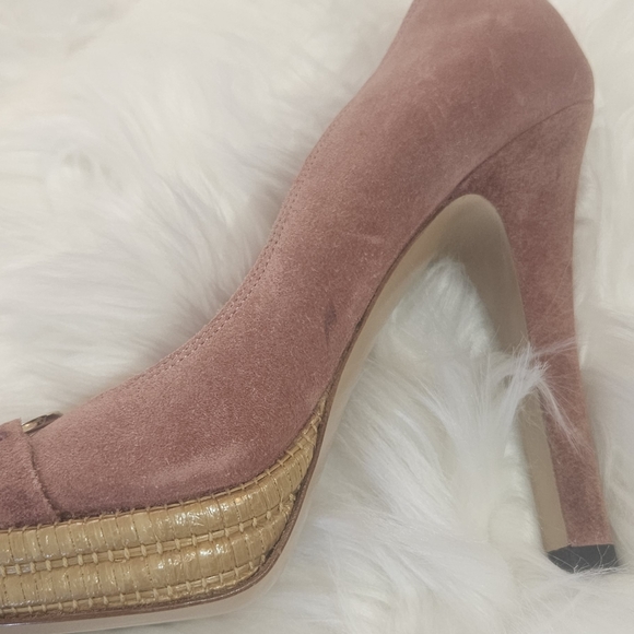 GUCCI Pink Champagne / Rose Peep Toe Heels - Picture 11 of 15